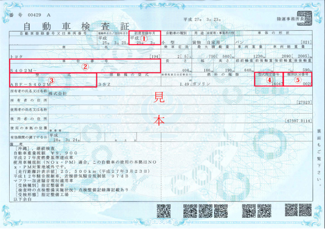 自動車検査証